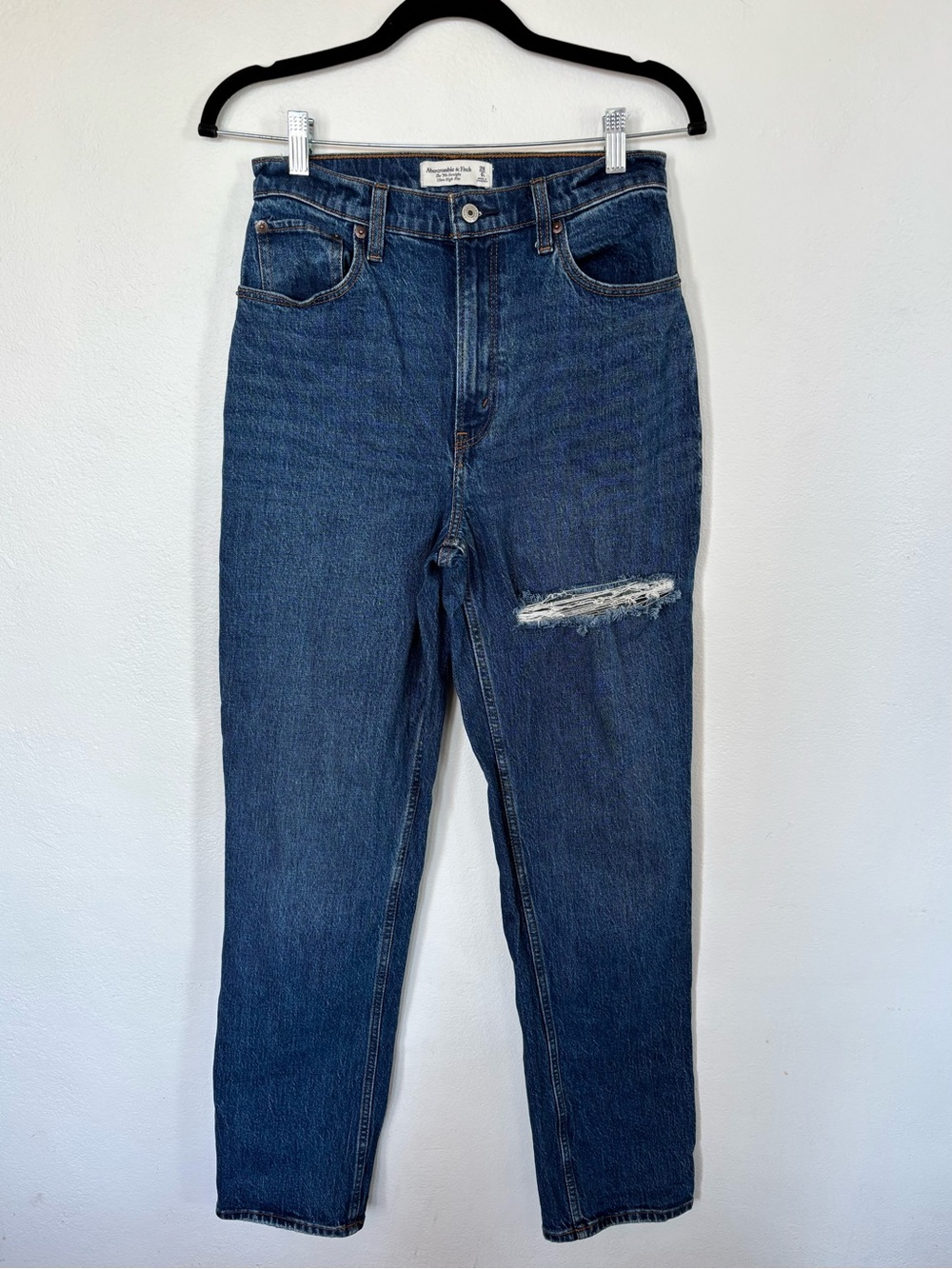 Abercrombie & Fitch The 90s Straight Ultra High Rise Denim Jeans Curve Love